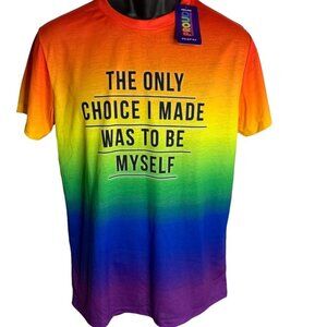 Mens Pride Shirt Tie Dye The Only Choice Was To Be Myself Sz M Short Sleeve